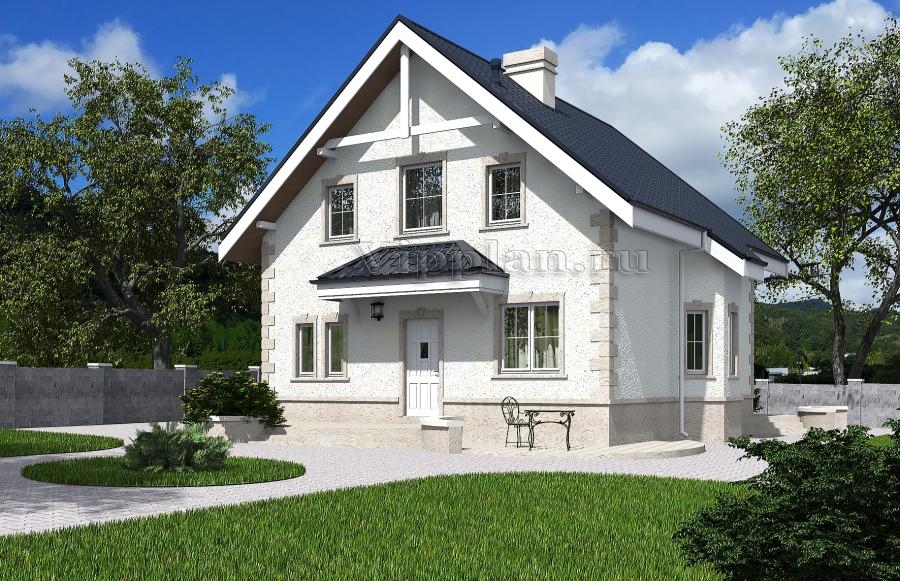 Проект одноэтажного жилого дома с мансардой, террасой и балконом