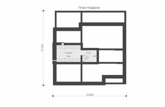 Одноэтажный жилой дом с подвалом, террасой и мансардой